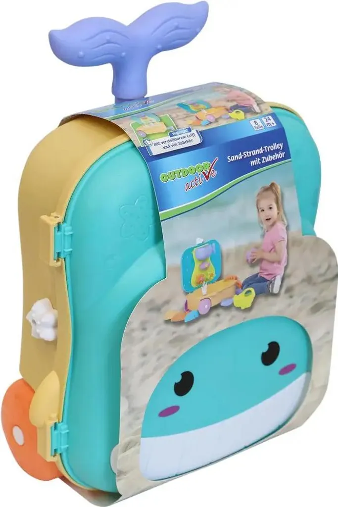 Chariot de plage robuste Outdoor Active à roues larges et pack de jeux