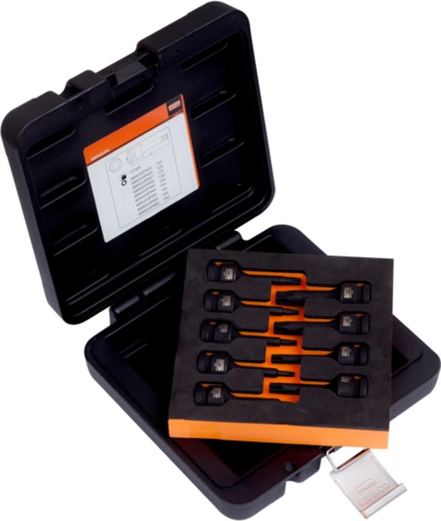 Bahco 1/2 Kraft-Bit-Stecknuss-Satz, TX, lang, 9-tlg