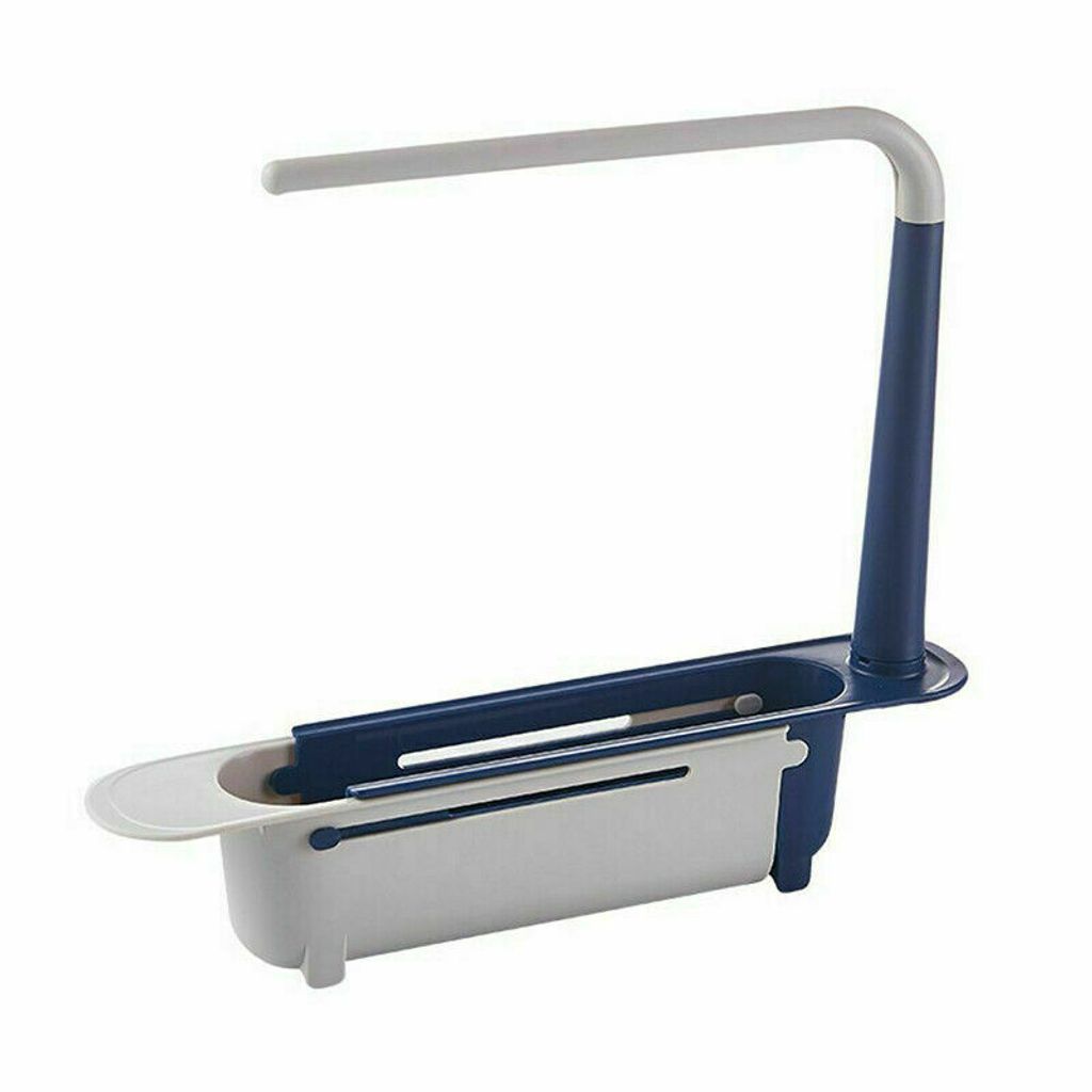 Abflusskorb Küchen Racks Verstellbarer Spül Lagerung Waschbecken Halter Blau