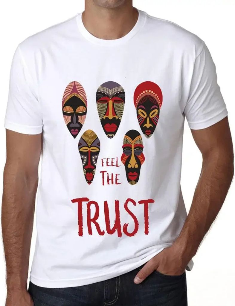 Herren Grafik T-Shirt Einheimische spüren das Vertrauen – Native Feel The Trust – Öko-Verantwortlich Vintage Jahrgang Kurzarm Lustige Druck G...