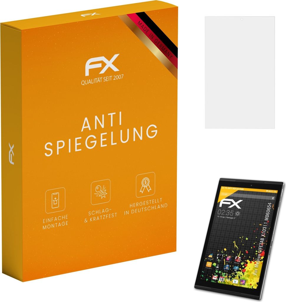 atFoliX FX-Antireflex 2x Schutzfolie kompatibel mit Medion LIFETAB X10311 (MD60654) Displayfolie