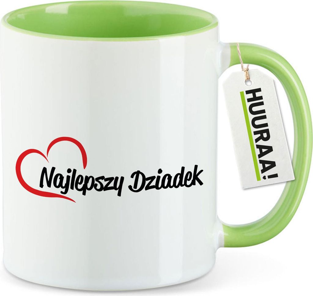 Huuraa Kaffeetasse Najlepszy Dziadek Serce 330ml Grün Keramik Kaffeebecher Geschenkidee