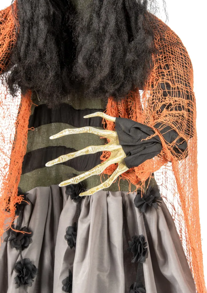 Sorcière Animée 183cm Halloween : Yeux Lumineux et Cris Terrifiants - 4
