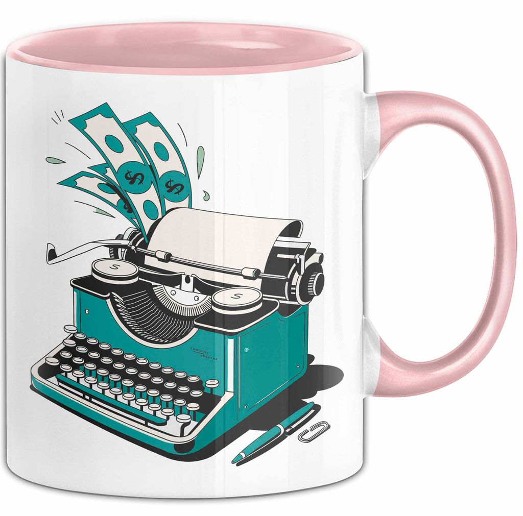 Freiberuflicher Autor Tasse Geschenkidee für Wortliebhaber (Rosa)