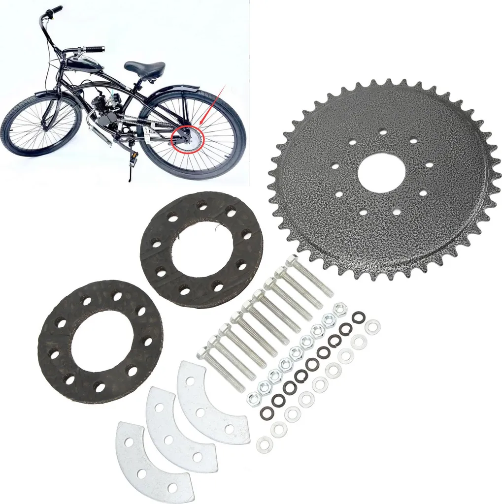 Pignon 44 dents anti-vibration avec kit de fixation pour moteur essence