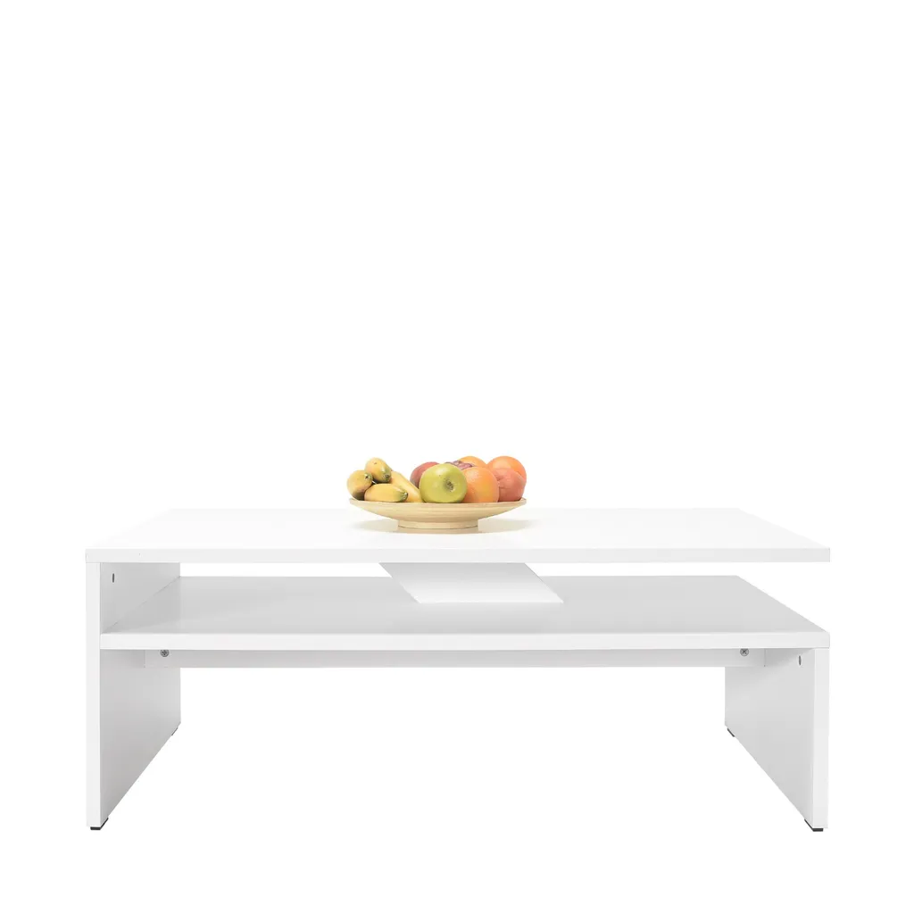 Table basse résistante et facile à nettoyer blanc diamant 110x65 cm - 4