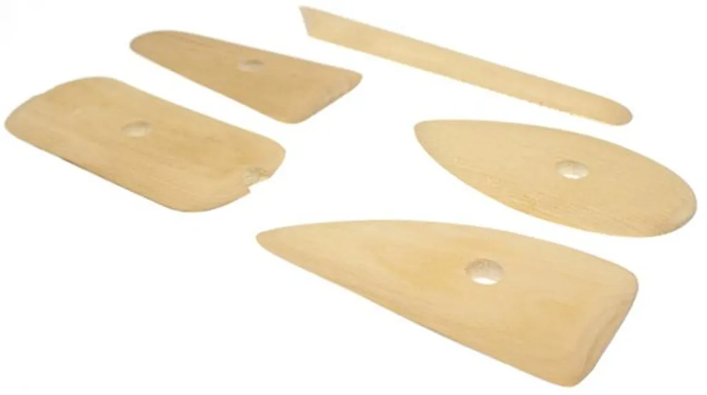 Set de modelage en bois Kangaro avec 5 outils pour sculpture et argile
