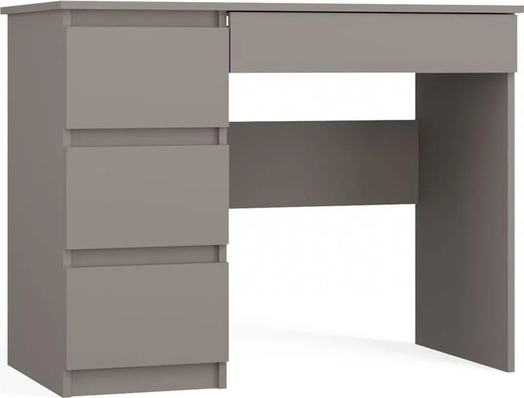 Bureau TRISTON gris version gauche : espace de travail design et moderne