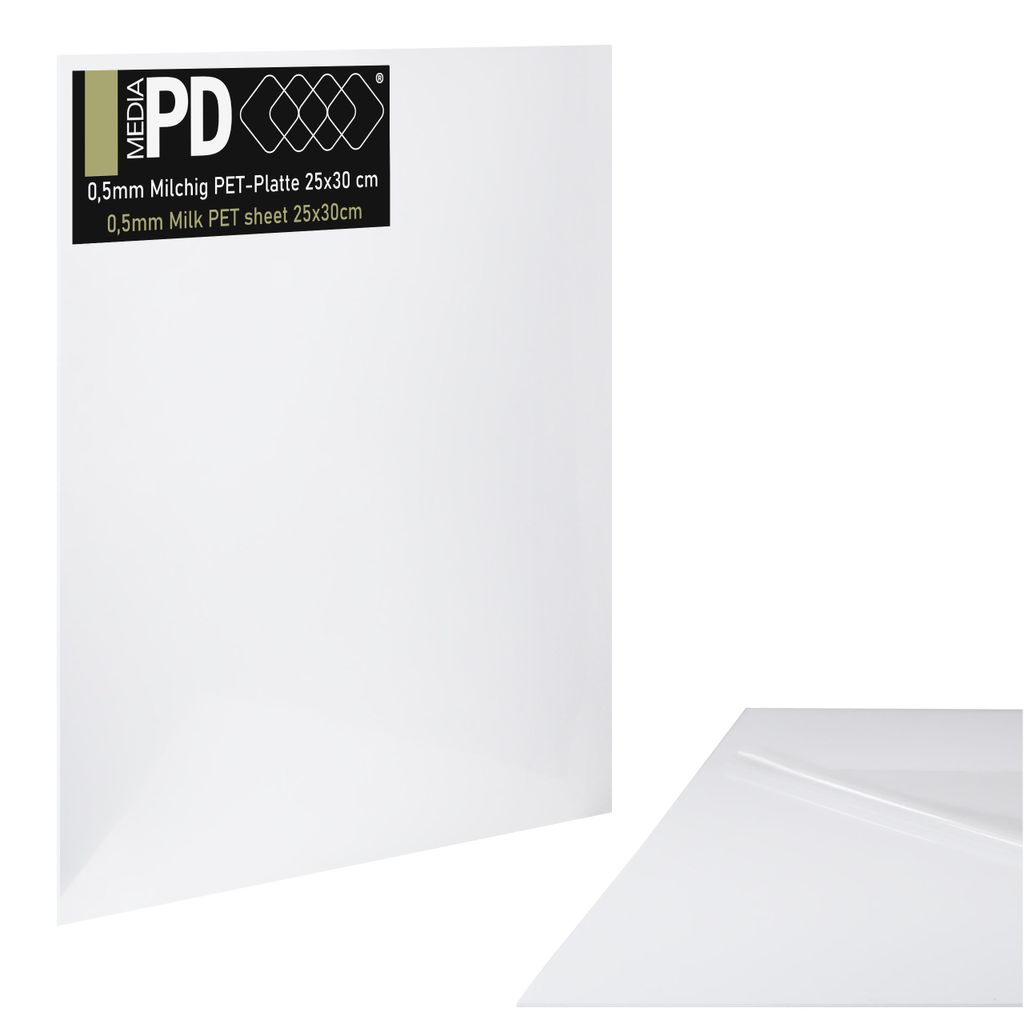 PET deska, matná bílá, 25 × 30 cm, 0,5 mm – neprůhledná Obrázek produktu 