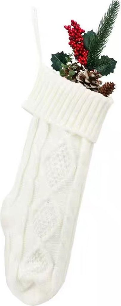 Große Weihnachtsstrümpfe (45 cm), handgefertigt, Zopfmuster, rustikaler Landhausstil, Kamin- und Wanddekoration