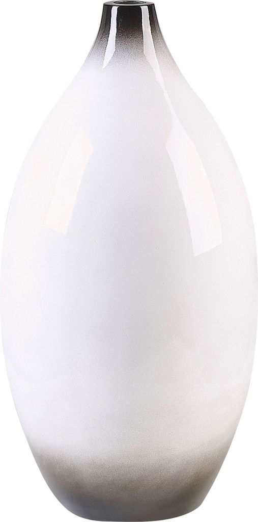 BELIANI Dekovase Schwarz/Weiß aus Terrakote Robuste Form 46 Produktbild 