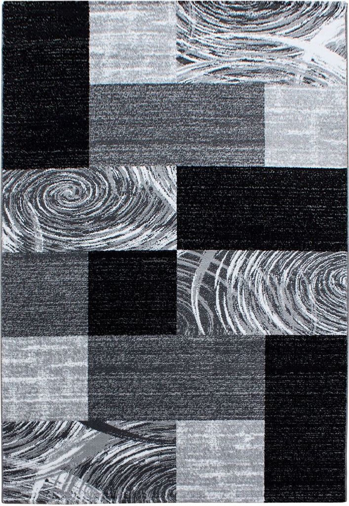 Kurzflor Teppich Paolo rechteckig, Farbe: Schwarz, Größe:160x230 cm