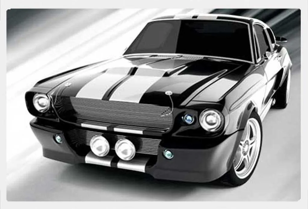 Poster Voiture Classic GT V8 avec Cadre Shinsuke® Maxi MDF Blanc 61x91cm