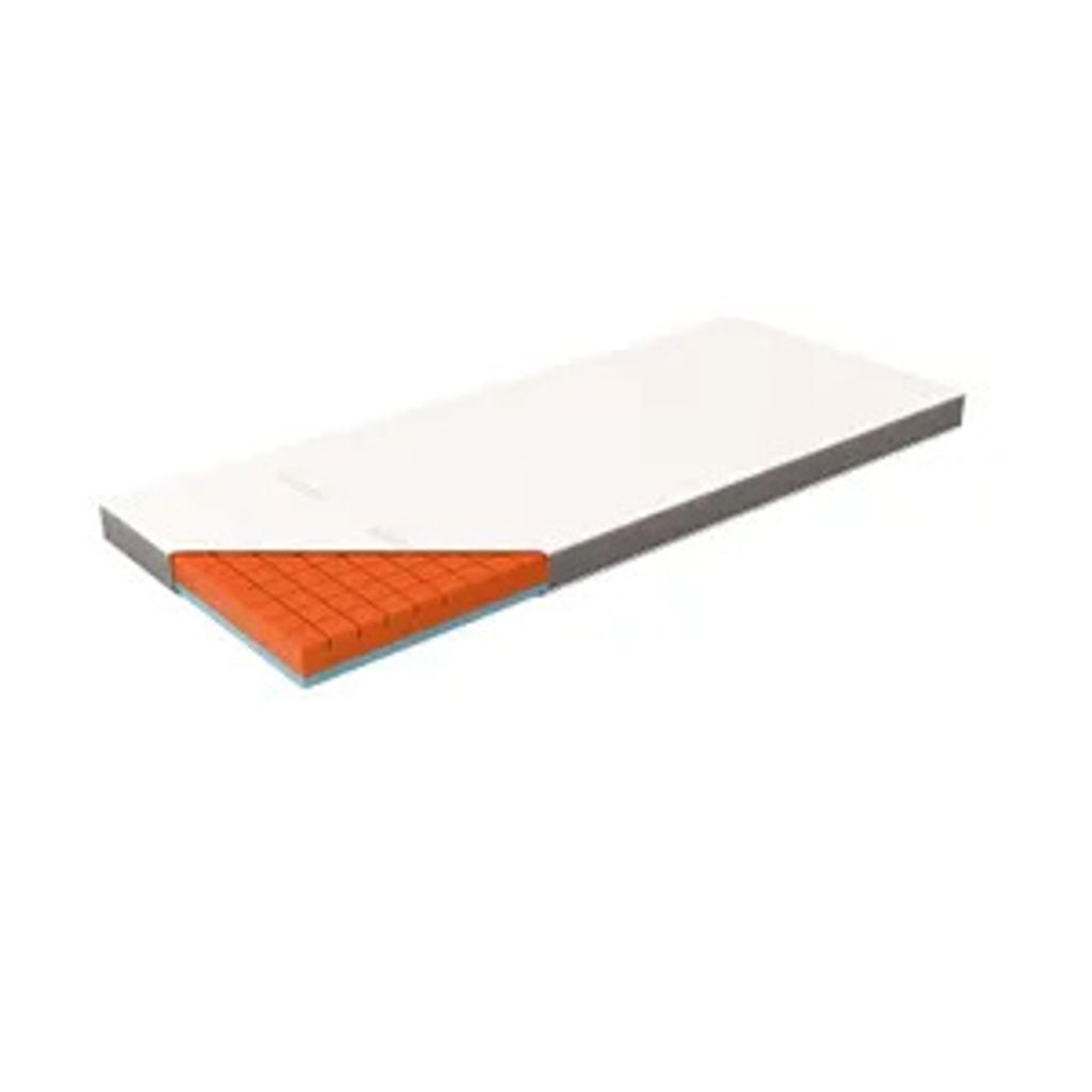 A cutaway view of a mattress layer.