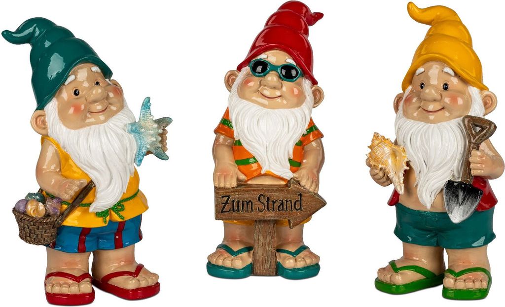 Formano 3er Set Gartenzwerge Gartendeko Figuren aus Produktbild 
