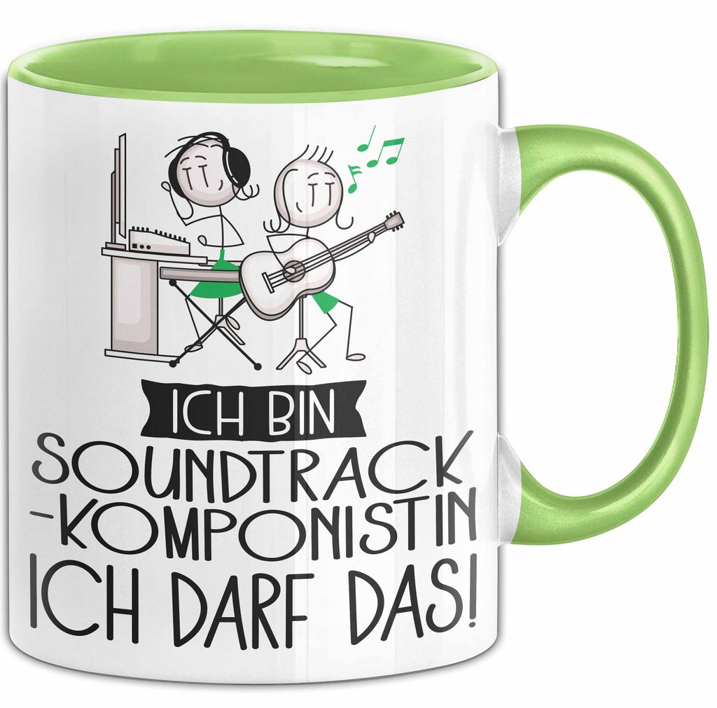 Geschenk für Soundtrack-Komponistin Tasse Lustige Geschenkidee Geburtstag Ich Bin Soundtrack-Komponistin Ich Darf Das (Grün)