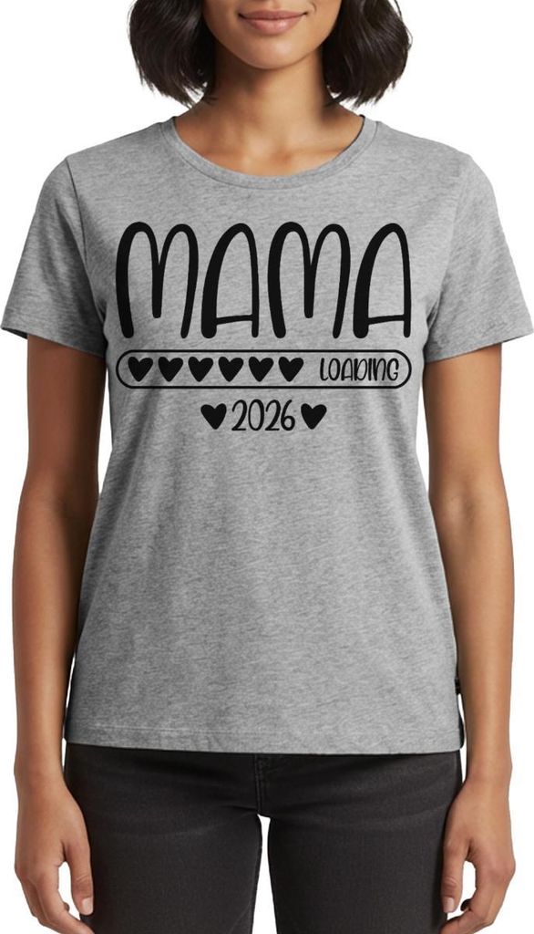 Spreadshirt Mama 2026 loading Frauen Premium T-Shirt, XL, Grau meliert