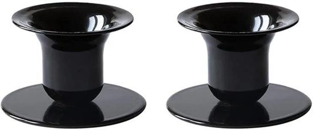 Bougeoirs noirs lot de 2 stables pour fixer vos bougies de 21-23 mm droit