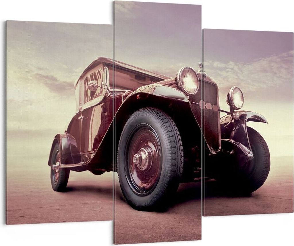 Bild auf Leinwand - Leinwandbild - Retro auto luxus alt - 130x100cm - Wand Bild - Wanddeko - Leinwanddruck - Bilder - Kunstdruck - Wanddekoration -...