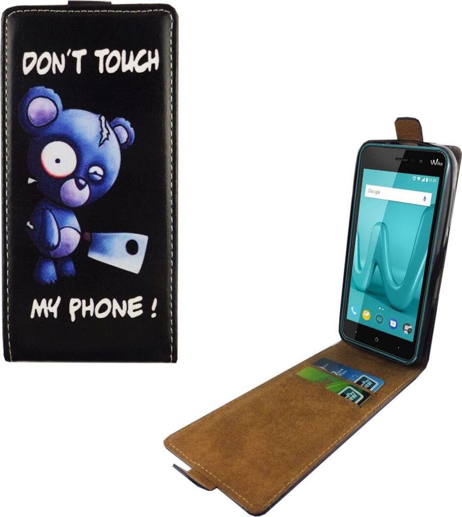 Handyhülle Tasche Flip für Wiko Lenny 4 Bär mit Beil