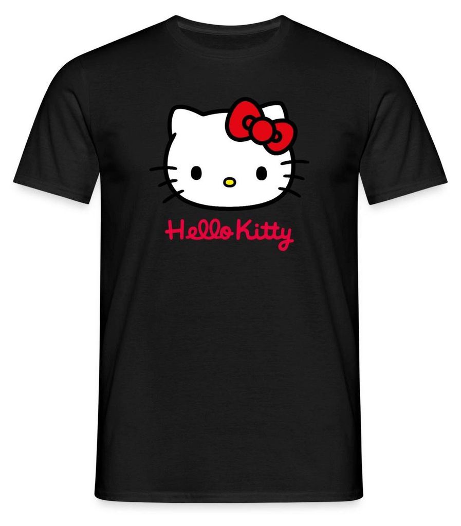Spreadshirt Hello Kitty Klassisch Mit Schriftzug Männer T-Shirt, XXL, Schwarz