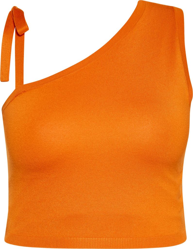 Orangefarbenes Damen-Oberteil aus 80% Viskose und 20% Polyamid, Größe M