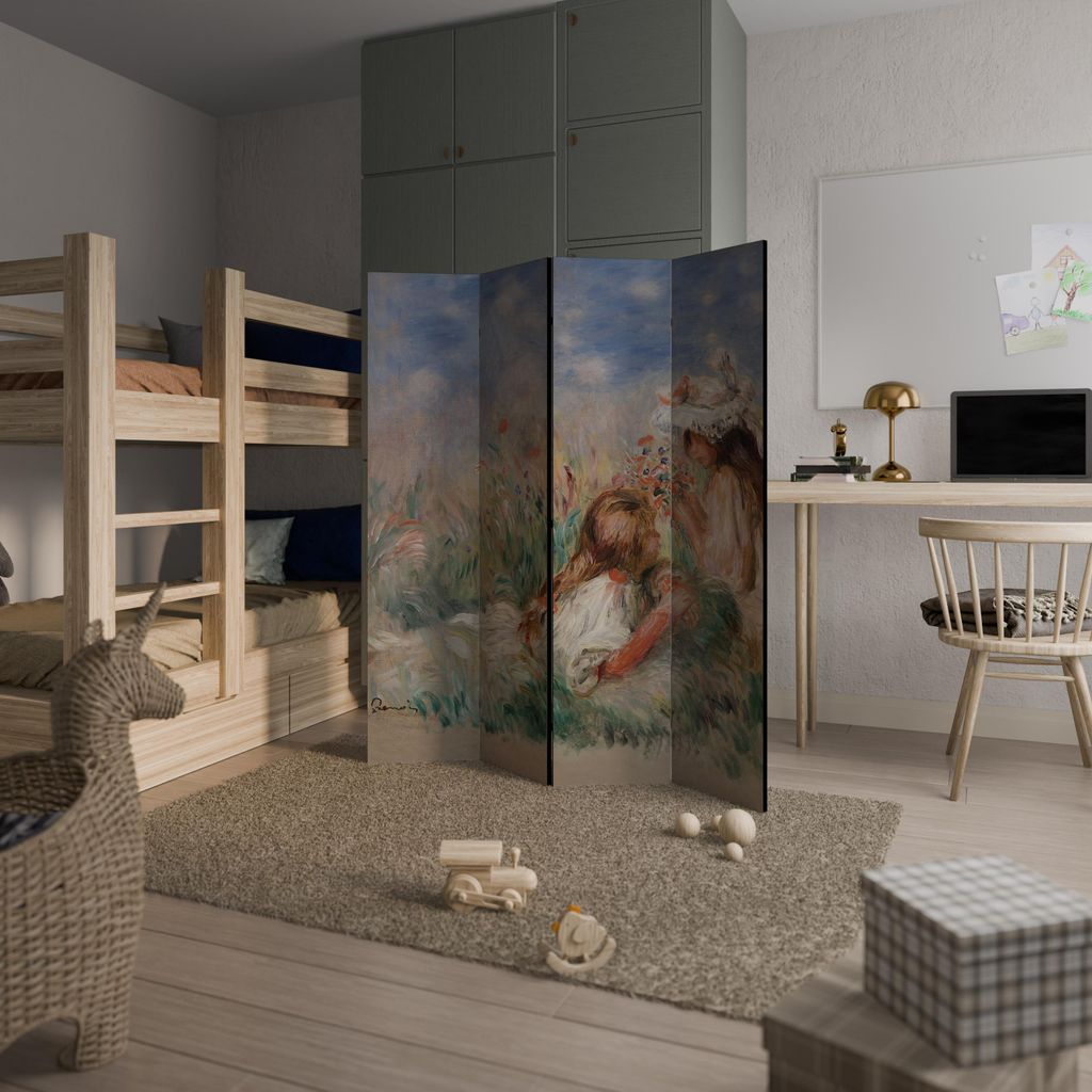 SpaceRebels Paravent Raumteiler - 4-teilig Raumtrenner, Druck 2-Seite - Raumtrenner - Trennwand Wohnung - Room Divider - Spanische Wand Deko Modern...
