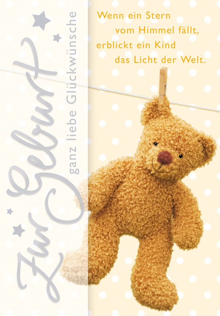 Geburt Baby Freudiges Ereignis Glückwunschkarte im Format 115x17cm