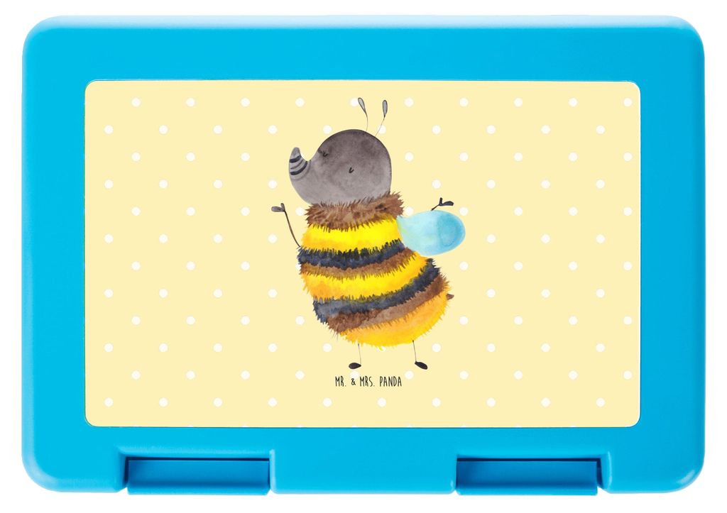 Mr. & Mrs. Panda Butterbrotdose Hummel flauschig - Gelb Pastell - Geschenk, Bentobox, Snackbox, Biene, Lustige Sprüche, Blume, Natur, Lunchbox, Be...