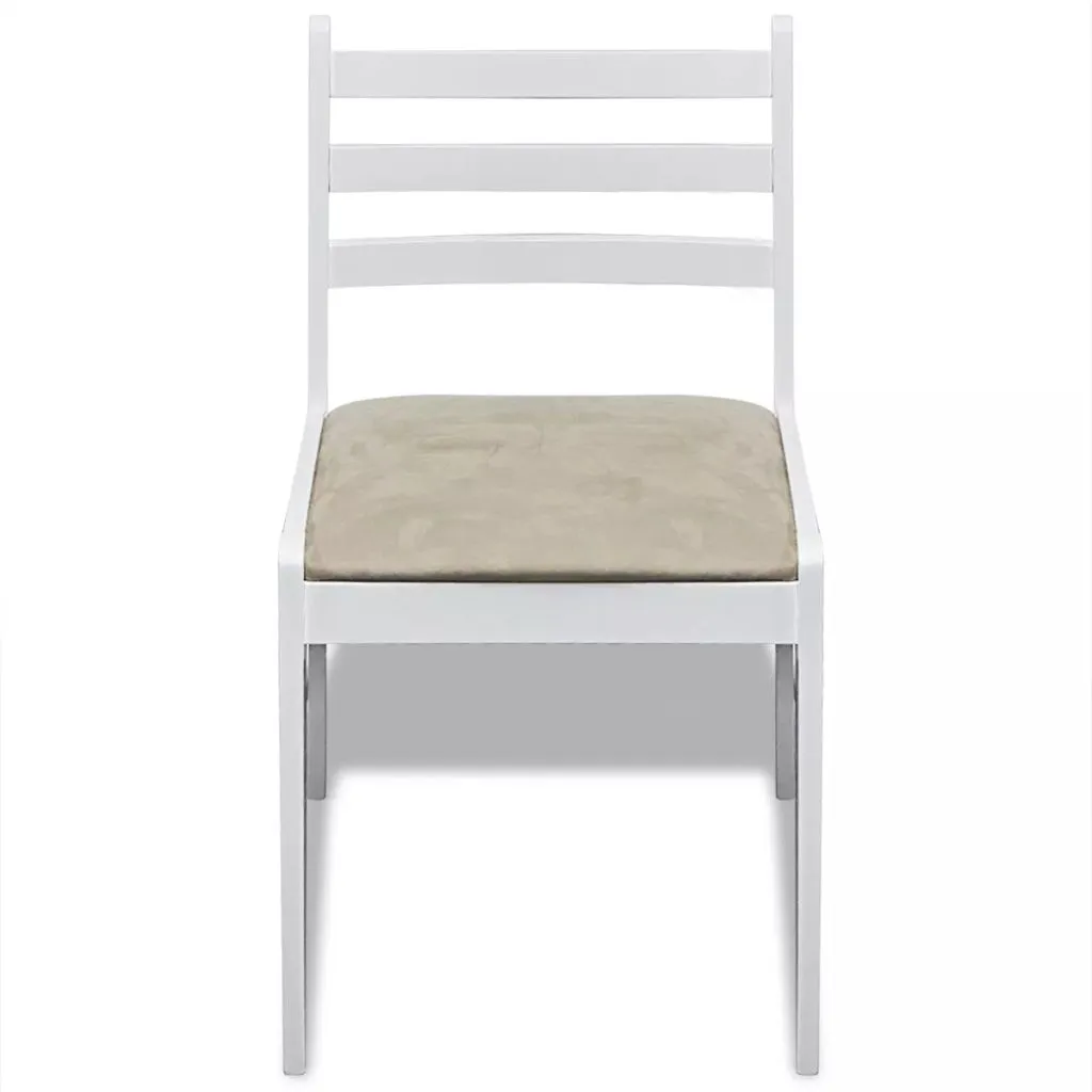 Set 2 Sedie vidaXL Legno Massiccio e Velluto Bianco | Design Elegante - 8