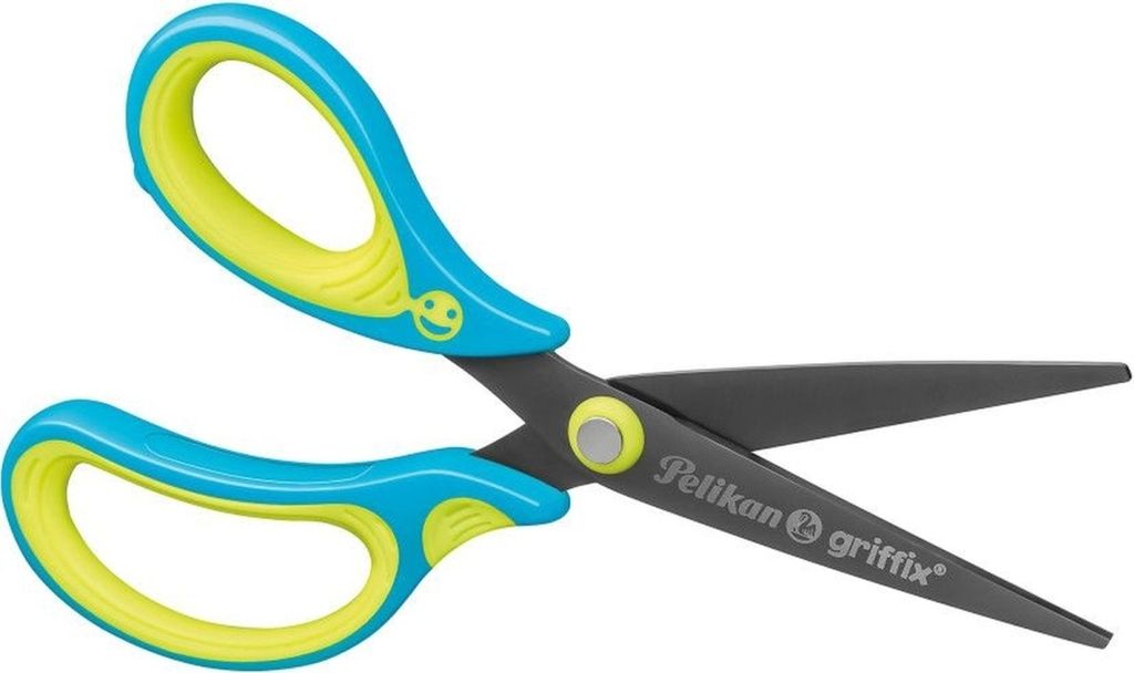 Schulschere griffix links spitz neon Fresh Blue Packung mit 3 Stück