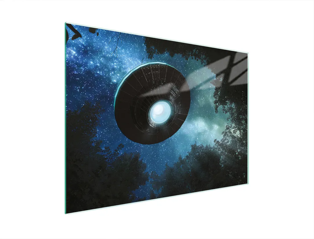 Tagliere Vetro Multiglass 30x22 cm UFO Blu - Copriforno Design Moderno