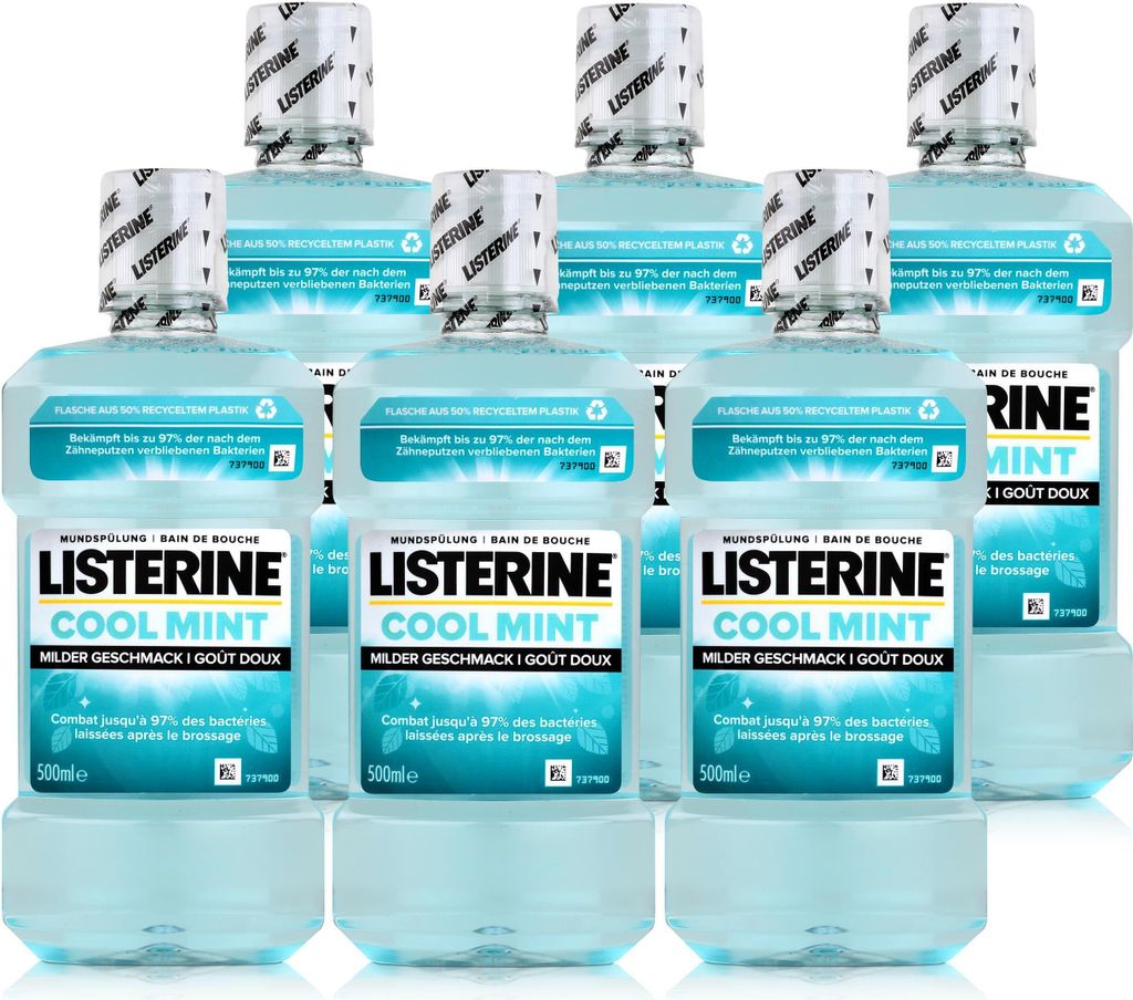 Listerine Mundspülung Cool Mint 500ml - Milder Geschmack Produktbild 