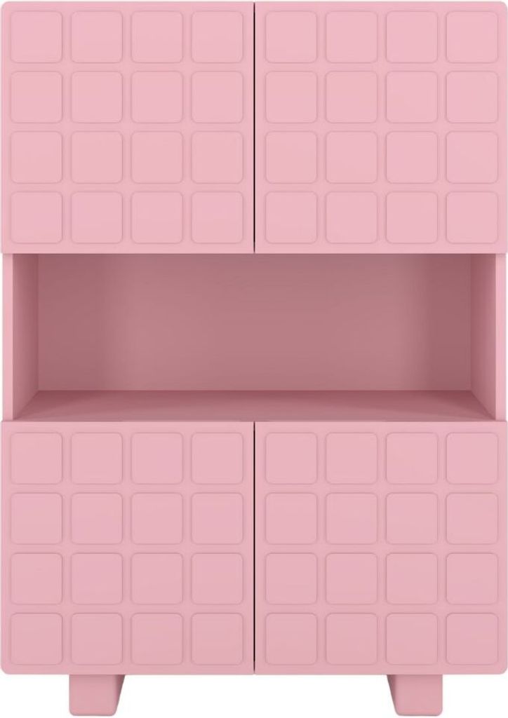 CUBO HIGH Kommode 3D mit dekoriert Front / 4 Türen / 85 x 120 cm / Rosa