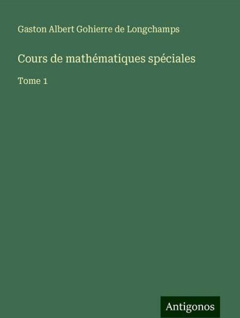 Cours de mathématiques spéciales