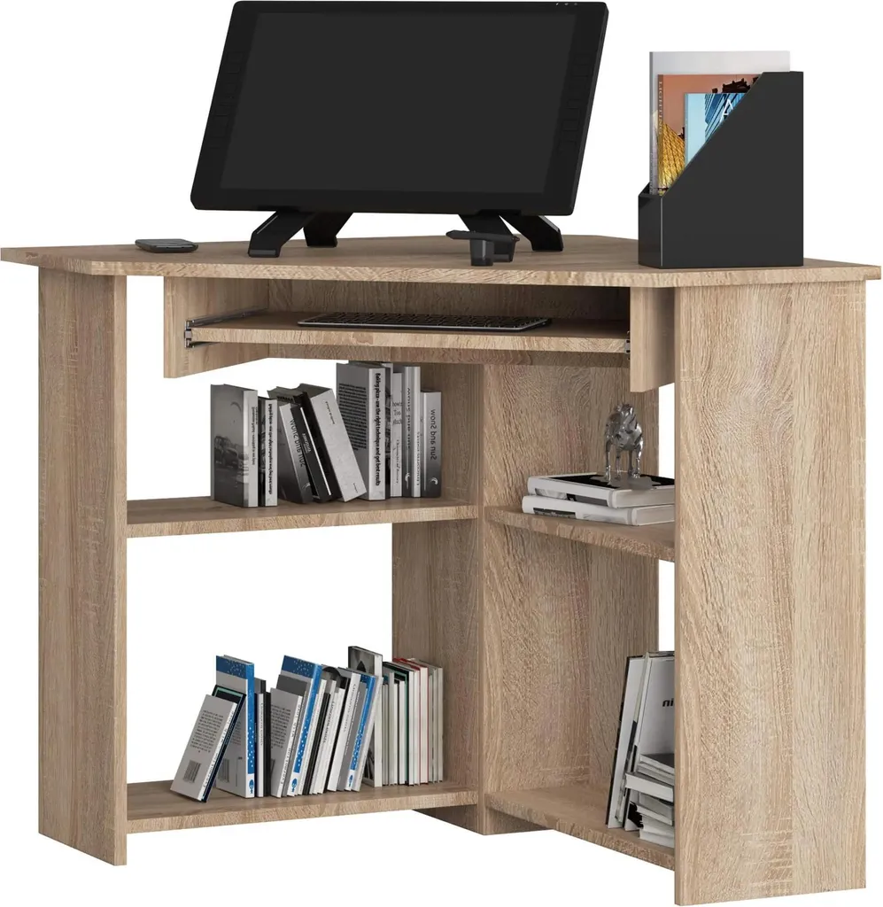 Bureau d'angle avec rangement Sonoma : robustesse et design ergonomique