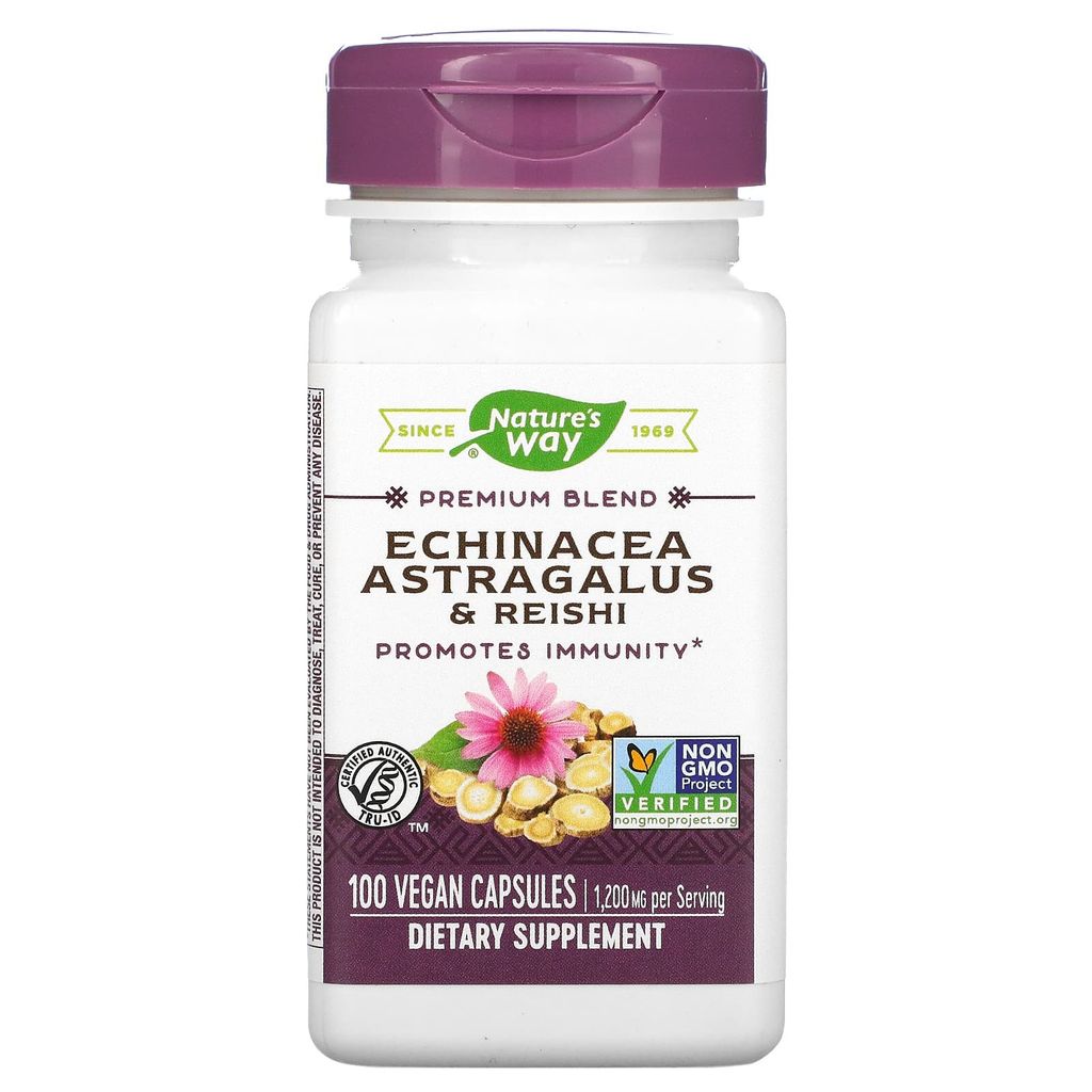 Nature's Way, Echinacea Astragalus & Reishi, 1.200 mg, 100 vegane Kapseln (400 mg pro Kapsel)