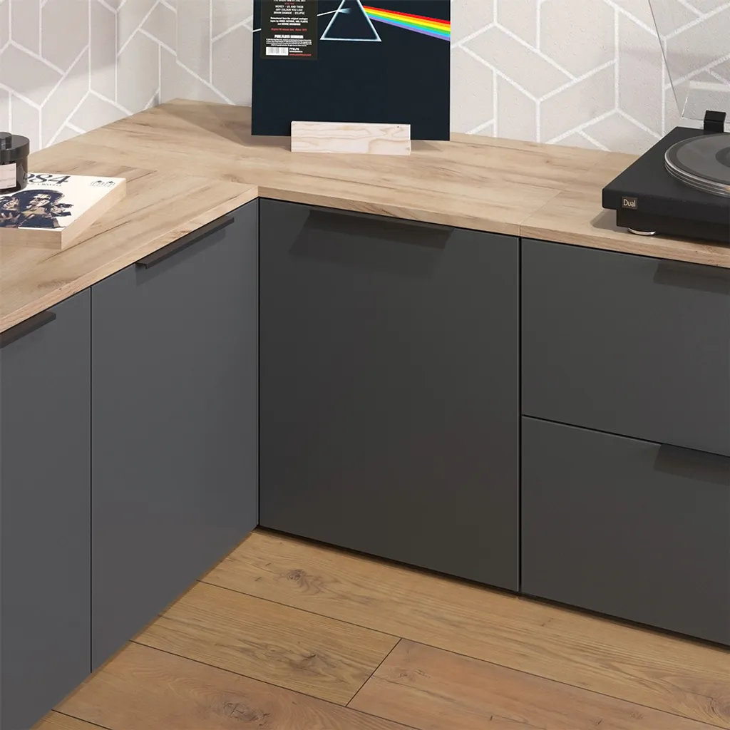 Commode d'angle Vicco Wido Anthracite 80 cm Meuble de Rangement Bas - 4