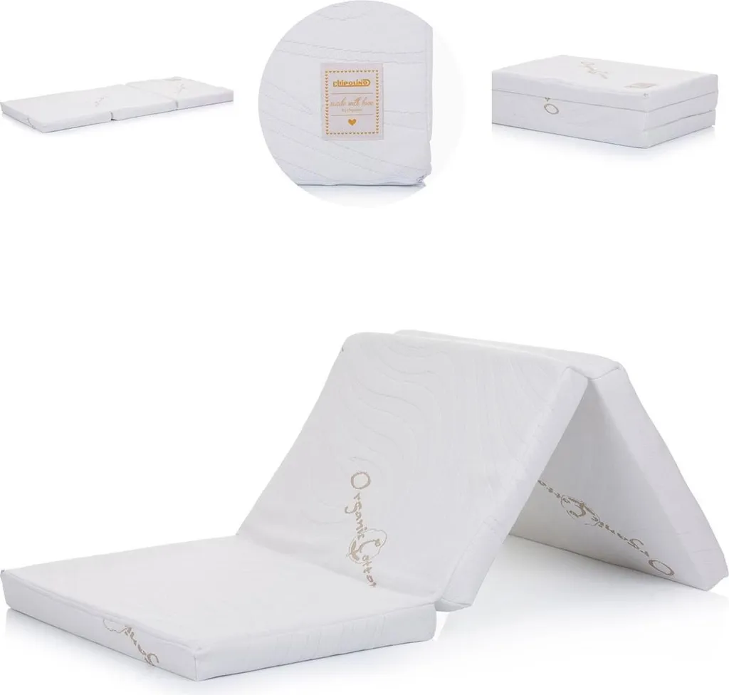 Matelas de voyage pliant 120x60 cm CHIPOLINO coton bio déhoussable bébé