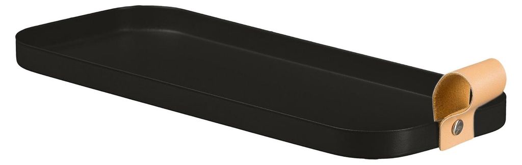 Deko-Tablett - 30 x 12 cm - Schwarz - Metall - mit Produktbild 