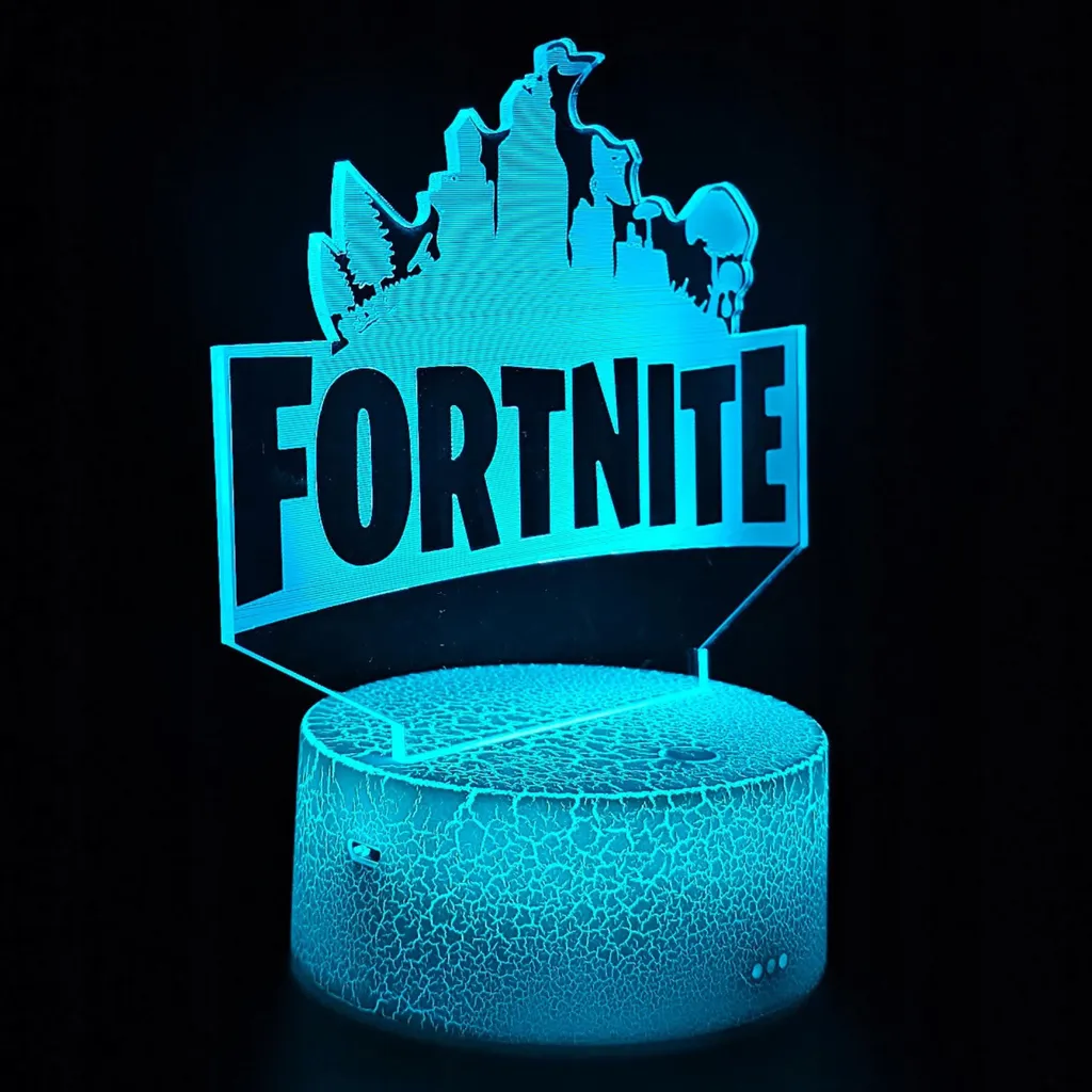 Veilleuse LED Fortnite Décoration de Chambre Gaming avec Télécommande
