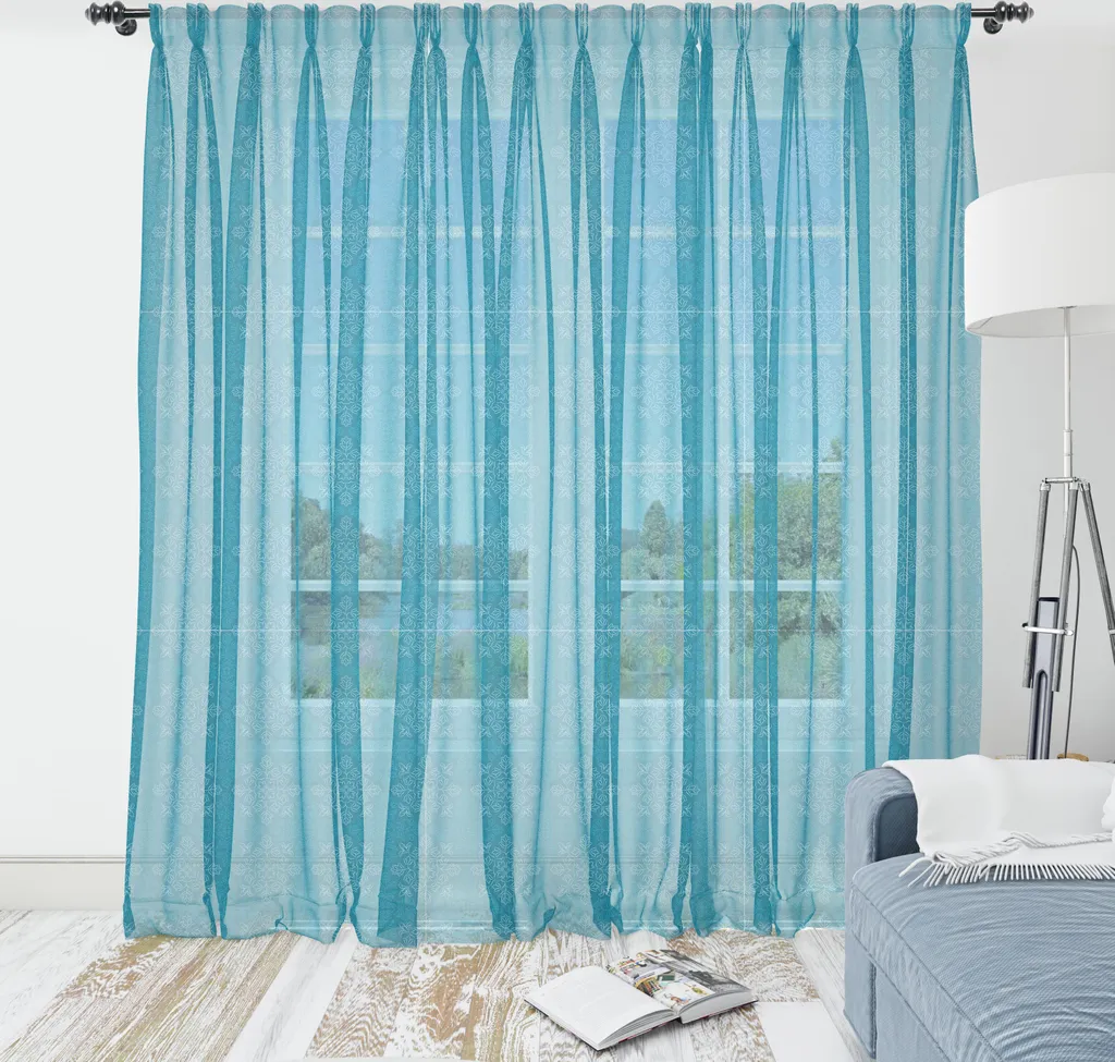 Tenda Murale Mandala Blu Acquamarina 210x274 - Arredo Soggiorno Satin
