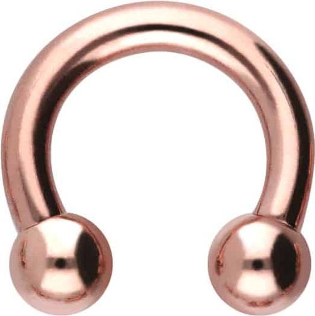 Ohrpiercing, Nasenpiercing, Septum Piercing Titan Hufeisenring mit Innengewinde RoséGold Innendurchmesser: 6mm + Stabstärke: 1,6mm