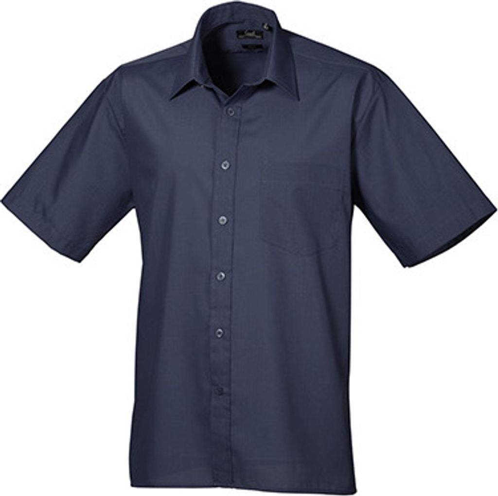Premier Workwear Herren Popeline Hemd kurzarm PR202 navy 47 (18H)