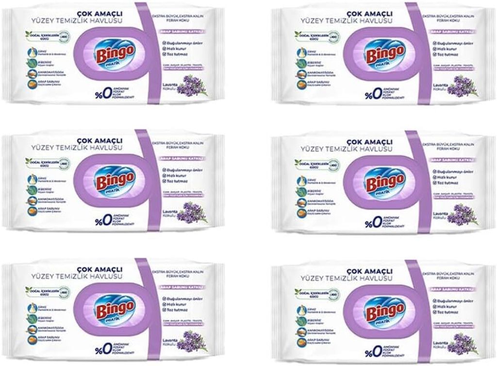 Bingo praktische Oberflächenreinigungstücher Lila mit Produktbild 
