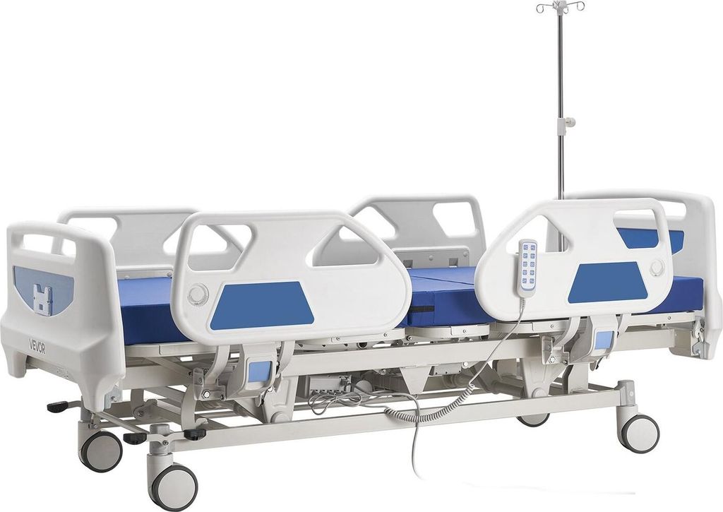 Hochwertiges vollelektrisches Krankenhausbett mit 5 Funktionen, elektrisches medizinisches Bett mit Trendelenburg- und Reverse-Trendelenburg-Funkti...