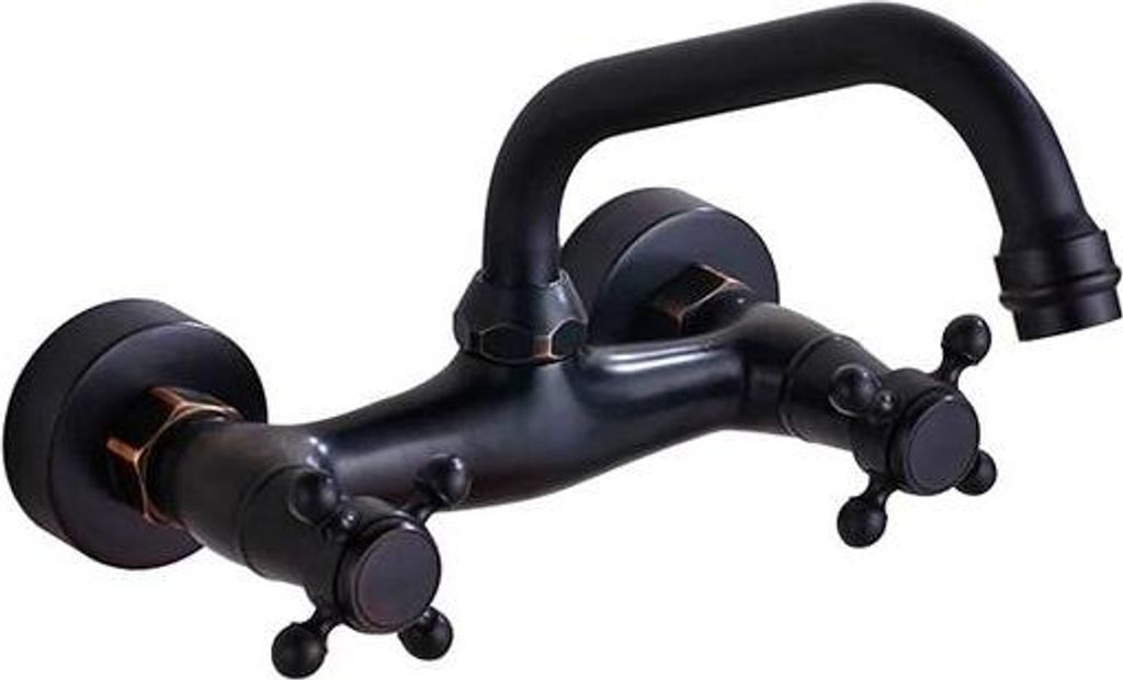 Küchenarmatur, 360 Grad schwenkbarer Auslauf, Doppelgriff