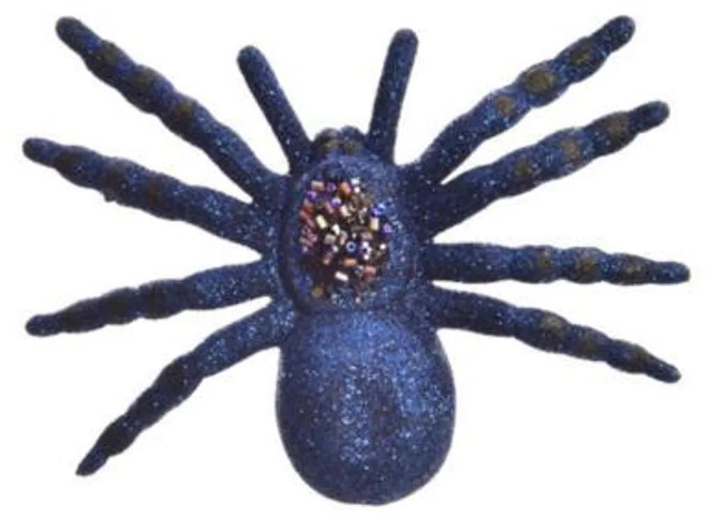 Araignée décorative à clip bleue 15 cm - Lot de 24 pièces pour fêtes