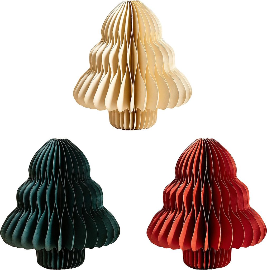 3/4-teiliges Set Weihnachtsbaumschmuck, einfach zusammenzubauen, geometrischer Origami-Weihnachtsbaum, festliche Weihnachtsdekoration