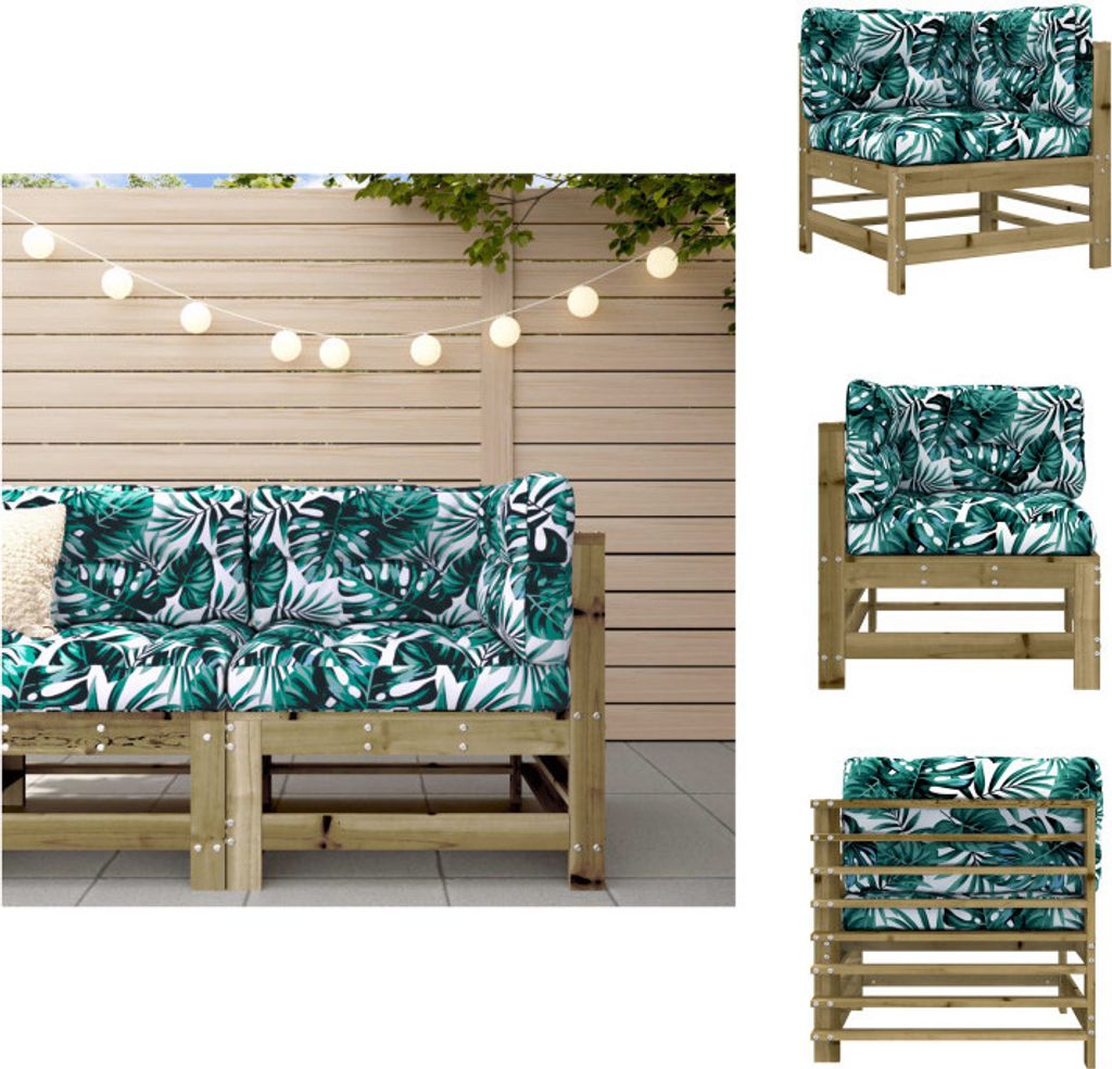 vidaXL Ecksofa mit Kissen Kiefernholz Imprägniert -  Produktbild 